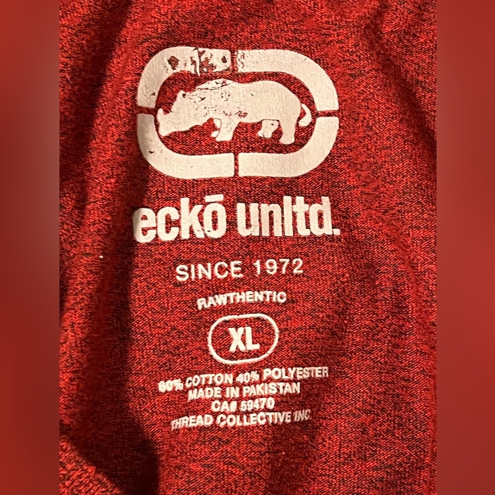 ECKO Unltd. Shirt Men XL Streetwear Stretch Athletic Red - Picture 5 of 6